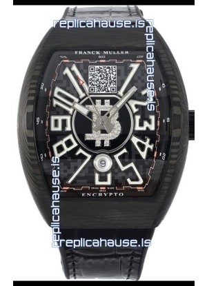 Franck Muller Vanguard Encrypto BTC V45 Carbon Casing Swiss Replica Watch