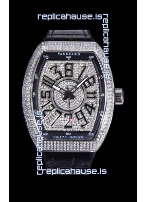 Franck Muller Vanguard Crazy Hours Edition Swiss Replica Watch - Black Numerals