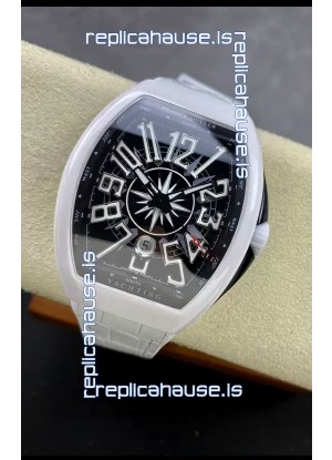 Franck Muller Vanguard Yachting White Ceramic Black Dial 1:1 Mirror Swiss Replica Watch