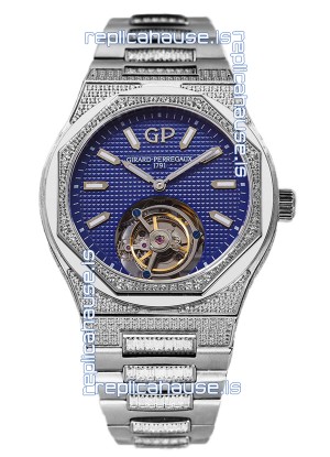 Girard Perregaux Laureato Tourbillon 1:1 Blue Dial Mirror Swiss Replica Watch 