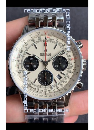 Breitling Navitimer 1 B01 Chronograph Edition 43MM - White Dial 904L 1:1 Mirror Replica Watch