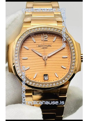 Patek Philippe Nautilus 7118/1200R-010 35MM 1:1 Mirror Swiss Replica Watch in Rose Gold