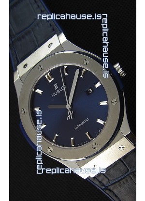 Hublot Classic Fusion Blue Titanium Swiss Replica Watch - 1:1 Mirror Replica
