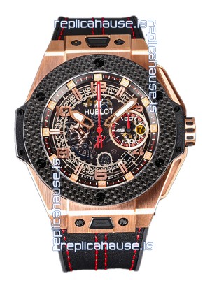 Hublot Big Bang F1 "King Carbon Gold" Edition Chronograph Swiss Replica Watch 