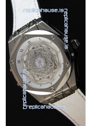 Hublot Big Bang Sang Bleu 45MM Stainless Steel White Dial Swiss Replica Watch 