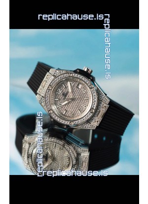 Hublot Big Bang One Click Diamonds Paved Casing and Dial Swiss Replica Watch