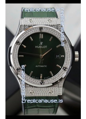Hublot Classic Fusion Automatic Steel Green Dial 42MM Superclone Replica Watch
