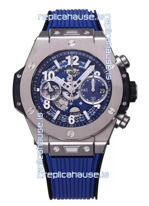 Hublot Big Bang Unico Blue Stainless Steel Casing 1:1 Mirror Edition Swiss Replica Watch
