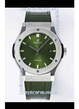 Hublot Classic Fusion Steel Green Dial 42MM Swiss Replica Watch 1:1 Mirror Quality