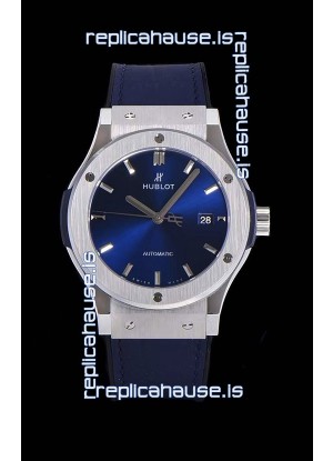 Hublot Classic Fusion 1:1 Mirror Replica Swiss Watch in 904L Steel Casing Blue Dial