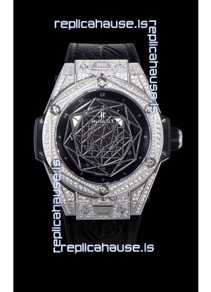 Hublot Big Bang One Click Sang Bleu 1:1 Mirror Replica in Stainless Steel Casing 45MM - Black Dial