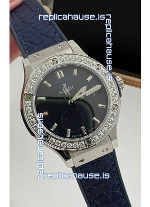 Hublot Classic Fusion Stainless Steel 33MM Blue Dial Swiss Quartz Movement Watch 1:1 Mirror Quality
