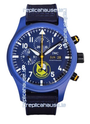 IWC Pilot's Chronograph Blue Angels Ceramic IW389109 1:1 Mirror Replica in Blue Dial