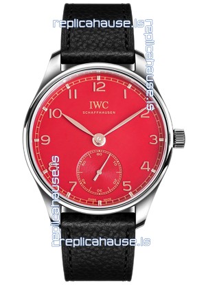 IWC Portugieser Automatic 40 IW3583 Red Dial in Stainless Steel 1:1 Mirror Replica Watch 