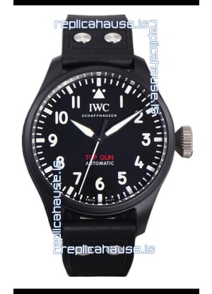 IWC Big Pilot's IW326906 Top Gun Edition 43MM Leather Strap Ceramic Swiss Replica