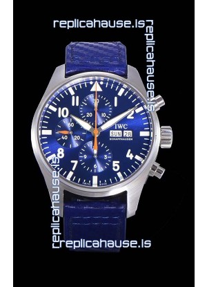 IWC Pilot's Chronograph Steel 1:1 Mirror Replica in Blue Dial Watch 