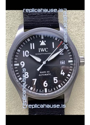 IWC Pilot's MARK XX Super Clone Titanium Swiss Replica Watch Grey Dial