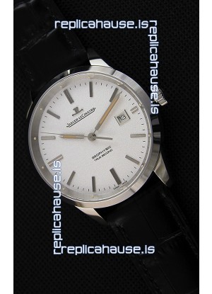 Jaeger LeCoultre Geophysic True Second Steel Case Watch White Dial 