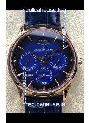 Jaeger LeCoultre Super Clone Master Ultra-Thin Perpetual Calendar Blue Dial Watch