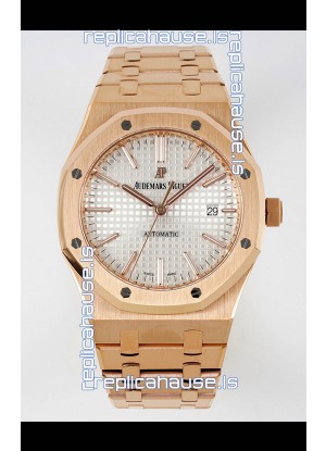 Audemars Piguet Royal Oak 15400 41MM White Dial 904L Rose Gold CALIBRE 3120 Movement 1:1 Mirror Replica