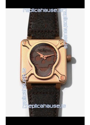 Bell & Ross BR0192 Skull Edition Bronze Casing GREY Skull on Brown Layer Swiss Replica Watch 