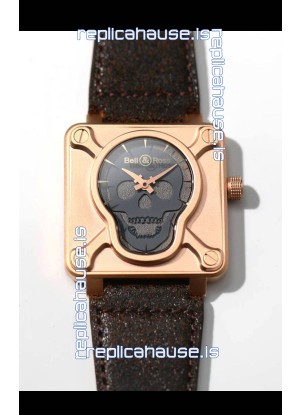 Bell & Ross BR0192 Skull Edition Bronze Casing GREY Skull on Grey Layer Swiss Replica Watch 