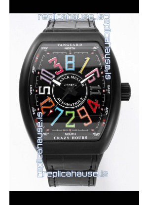 Franck Muller Vanguard Crazy Color Hours in DLC Coated Casing Swiss Replica Watch 