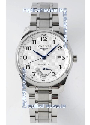 Longines Master Collection Automatic Power Reserve White Dial Swiss Replica Watch Steel Strap