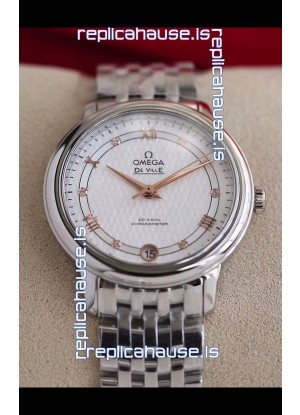 Omega De Ville Edition Swiss Automatic Watch in Stainless Steel Casing Rose Gold Hands