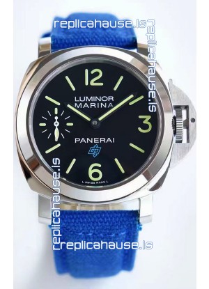 Panerai Marina PAM00777 Logo Acciaio Black Dial in 1:1 Mirror Quality - 904L Steel in Canvas Strap 