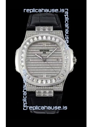 Patek Philippe Nautilus 5711/A Swiss Replica Watch 1:1 Mirror Replica in 904L Steel Diamonds Casing