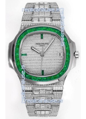 Patek Philippe Nautilus 5711/A Swiss Replica Watch 1:1 Mirror Replica in 904L Steel Diamonds Casing