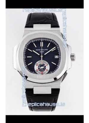 Patek Philippe Nautilus 5980/1A 904L Steel Case in Blue Dial Leather Strap - 1:1 Mirror Replica