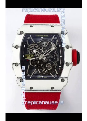 Richard Mille RM35-01 Rafael Nadal Carbon Fiber Casing with Genuine Tourbillon Super Clone Watch 