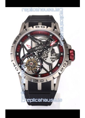 Roger Dubuis Excalibur Spider Flying Tourbillon Skeleton Titanium Casing 45MM 1:1 Mirror Swiss Watch