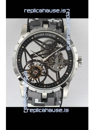 Roger Dubuis Excalibur Spider Flying Tourbillon Skeleton Steel Casing 42MM 1:1 Mirror Swiss Watch