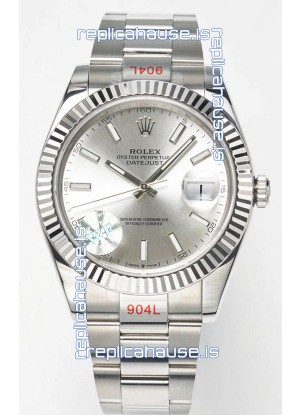 Rolex Datejust Cal.3235 Movement Swiss Watch 1:1 Mirror Replica 904L Steel 41MM - Steel Dial 
