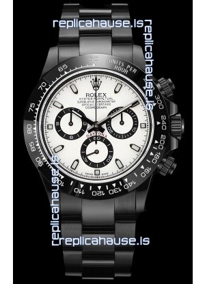 Rolex Daytona Blaken 1:1 Swiss Mirror Replica White Dial Cal.4130 Movement (WITH BOX) 