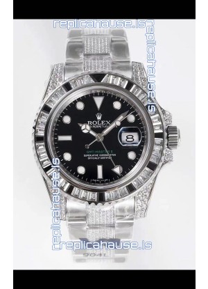 Rolex GMT Masters II Diamonds Swiss watch in 904L Case - 1:1 Mirror Quality