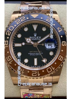 Rolex GMT Masters II M126715CHNR Everose Gold Swiss Replica 1:1 Mirror Watch - 904L Steel 