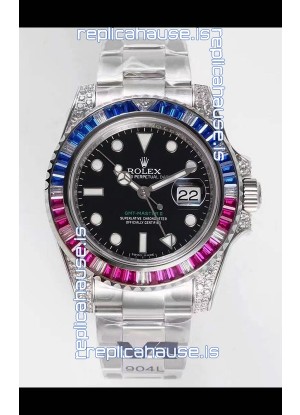 Rolex GMT Masters II Diamonds Swiss watch in 904L Case - 1:1 Mirror Quality
