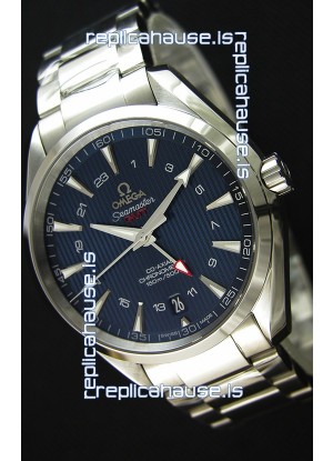 Omega Seamaster Aqua Terra GMT 150M 43MM 1:1 Mirror Replica Watch Blue Dial
