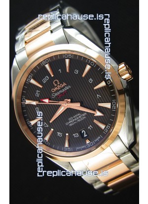Omega Seamaster Aqua Terra GMT 150M 43MM 1:1 Mirror Replica Watch Two Tone Case