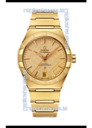 Omega Co-Axial Constellation Yellow Gold Meteorite Dial 1:1 Mirror Replica 41MM