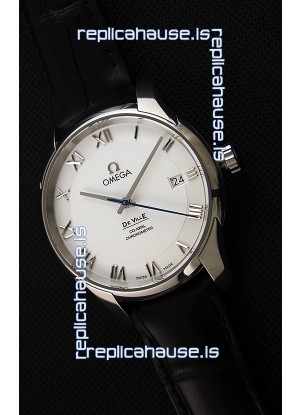 Omega De-Ville Annual Calendar Co-Axial Swiss Replica Watch 1:1 Mirror Edition in White Dial