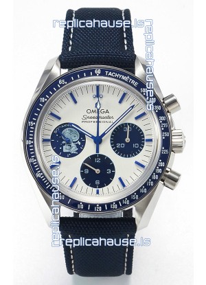 Omega Speedmaster 50th Anniversary Super Clone Snoopy Replica Watch in Nylon Strap 