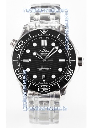 Omega Seamaster Super Clone 300M Master Chronometer Black Swiss 904L Steel Watch