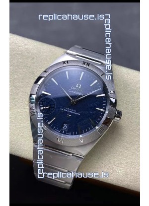 Omega Super Clone Co-Axial Constellation Stainless Blue Textured Dial Replica Watch