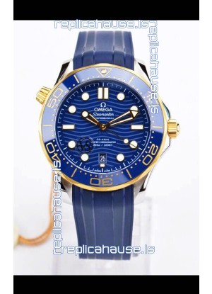 Omega Seamaster 300M Co-Axial Master Chronometer Blue Dial Two Tone Casing 1:1 Mirror Replica