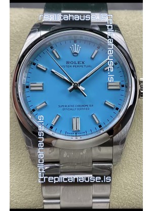 Rolex Oyster Perpetual REF# 126000 36MM Swiss Movement Tiffany Blue Dial 904L Steel 1:1 Mirror Replica Watch